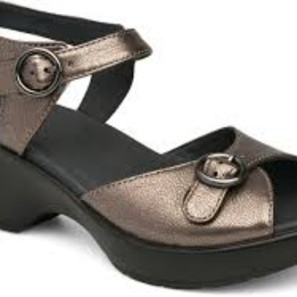 New Dansko June Sandals Pewter 38 7.5 8 Summer - Picture 2 of 5